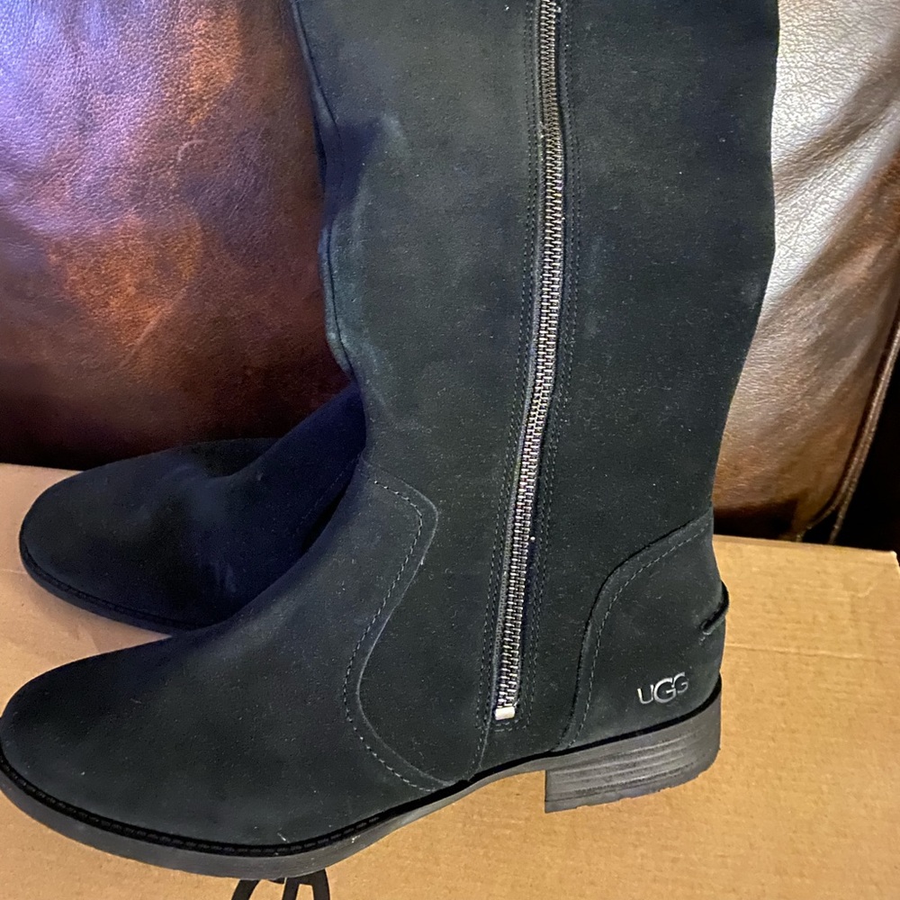 Black suede BRAND NEW UGG tall boots.
